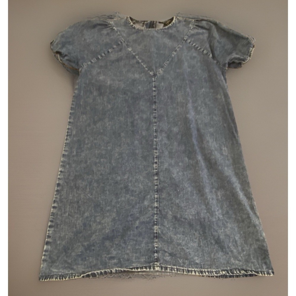 Vintage Chambray Acid Washed T-shirt Dress Women's Small By Millenium Y2K